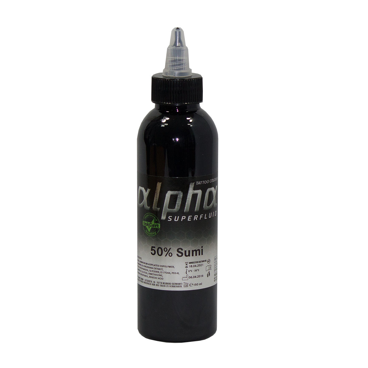 alpha SUPERFLUID 50% Sumi, 150 ml Tätowierfarbe