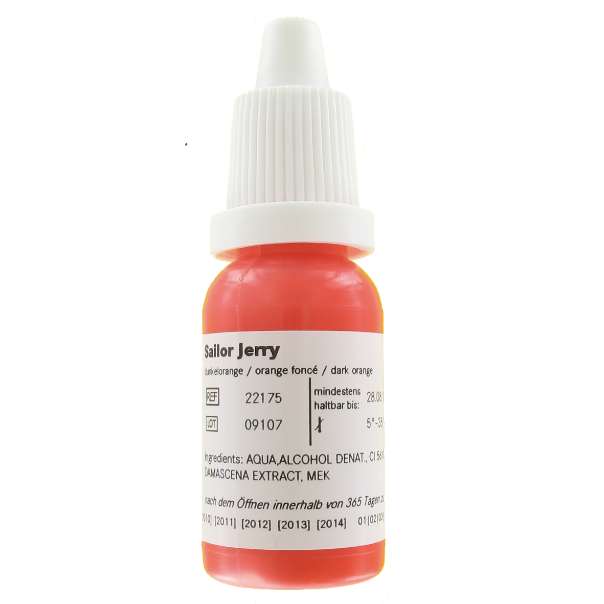 Sailor Jerry echtorange 10 ml, traditionelle Tätowierfarbe