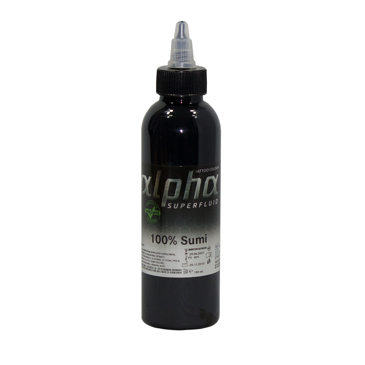 alpha SUPERFLUID 100% Sumi, 150 ml Tätowierfarbe