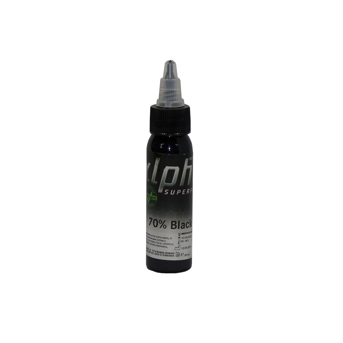 alpha SUPERFLUID 70% Black, 30 ml Tätowierfarbe